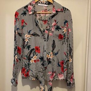 REFERENCE, Floral Striped Women's Top